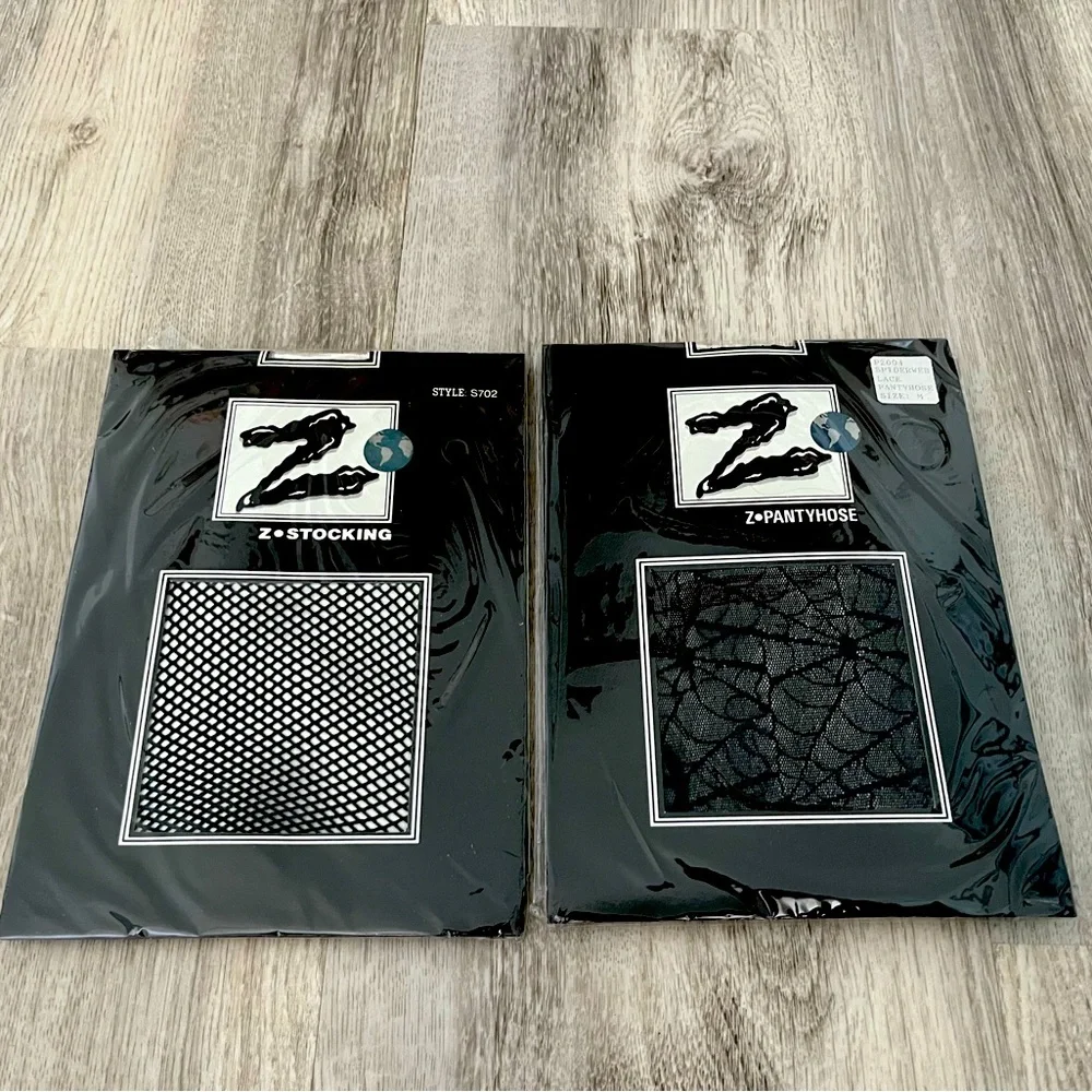 🕸️ Spiderweb Pantyhose & Fishnet Stockings Bundle – 2 Pieces – NWOT